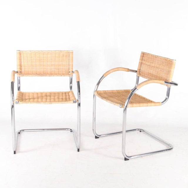 Set of Metal and Wicker Armchairs, 1980s For Sale - Image 12 of 12