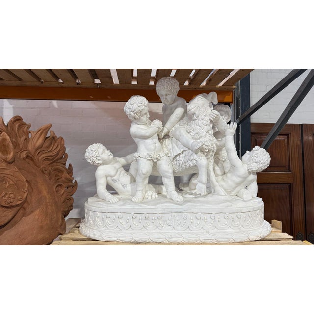 Sculpture of Children Playing, Carrara Marble For Sale - Image 5 of 5