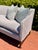 Shabby Chic Vintage Elegant Sofa With High Back, Striped Ticking Slipcover For Sale - Image 3 of 8