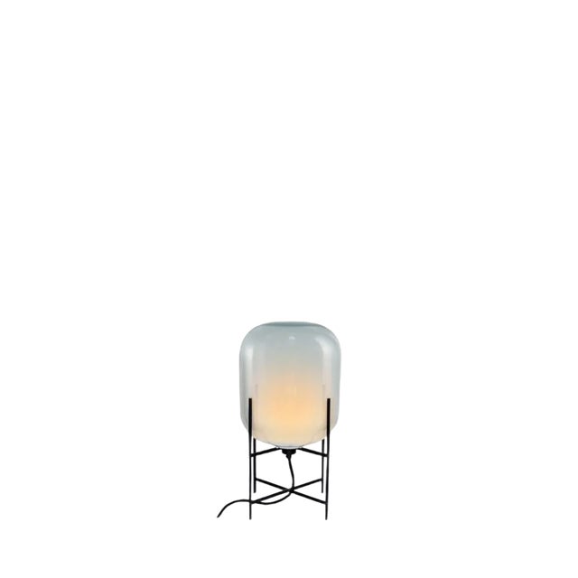 Oda Small in Moonlight White and Black Table Lamp by Sebastian Herkner for Pulpo For Sale