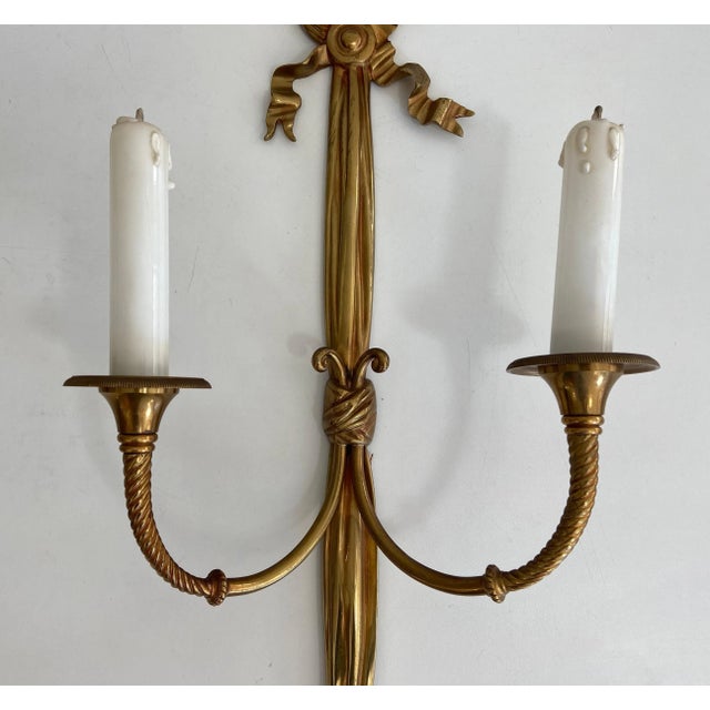 Louis the 16th Bronze Wall Lights - A Pair For Sale - Image 9 of 12