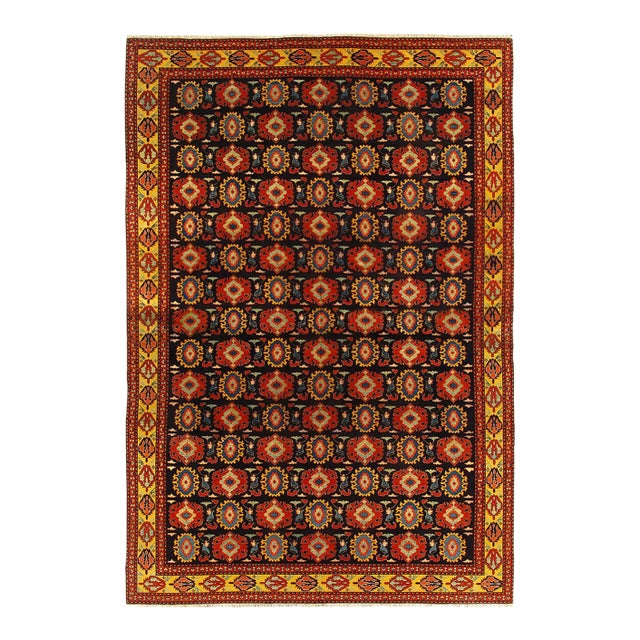 Pasargad DC Black Color Fine Hand Knotted Antique Rug For Sale