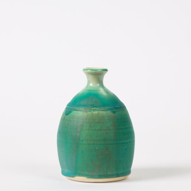 Modern Blue-Glazed Studio Pottery Vase For Sale - Image 9 of 9