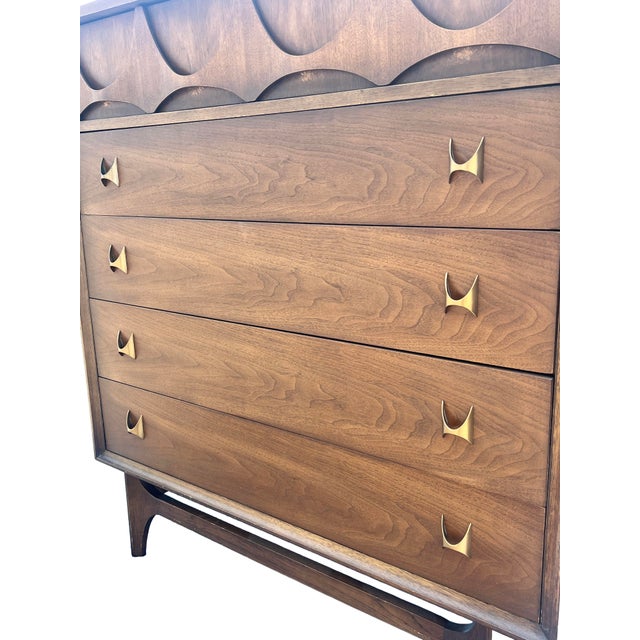 Broyhill Brasilia Tall Dresser Highboy in Vintage Mid Century Modern Style, Attributed For Sale - Image 12 of 12