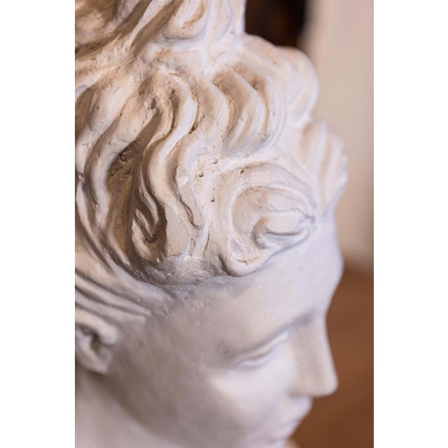 Sculpture Materials Italian Bust of a Woman Wearing a Creased Dress with Fibula, 20th Century For Sale - Image 7 of 10