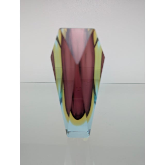 Faceted Block Vase by Flavio Poli for Alessandro Mandruzzato, 1960s For Sale - Image 9 of 10