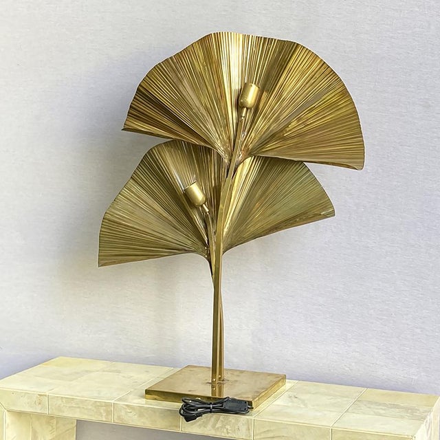 1980s Polished Brass Table Lamp, 1980s For Sale - Image 5 of 10