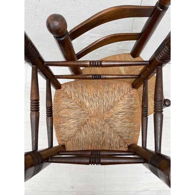Charles Dudouyt Beech and Straw Chair in the style of Charles Dudouyt For Sale - Image 4 of 18