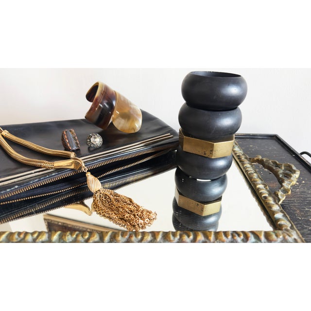 Bronze Vintage Medallion-Style Cocktail Ring With Clear Faceted Stone, 1990s, Size 7.5 For Sale - Image 8 of 11