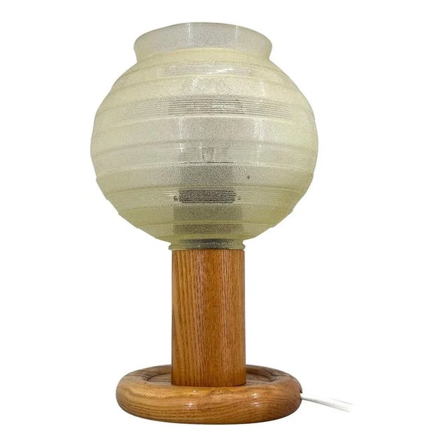 Mid-Century Wood & Glass Table Lamp, 1970s For Sale - Image 10 of 10