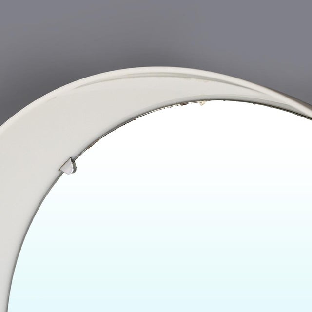 Cylindrical Mirror with White Plastic Frame, 1970s For Sale - Image 11 of 14