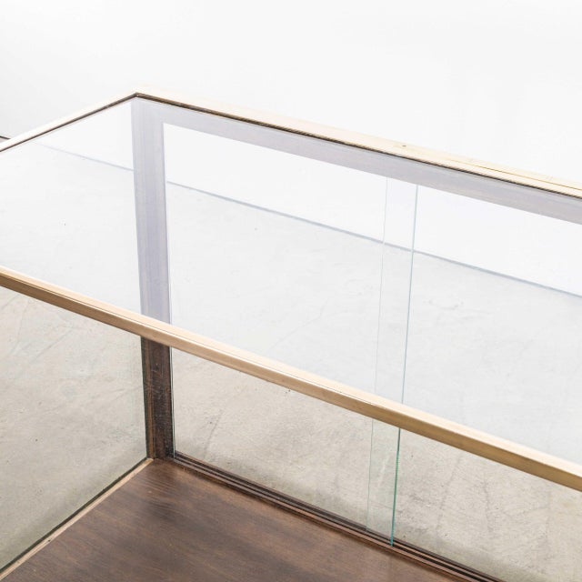 Brown English Haberdashery Display Cabinet with Brass Frame, 1940s For Sale - Image 8 of 10