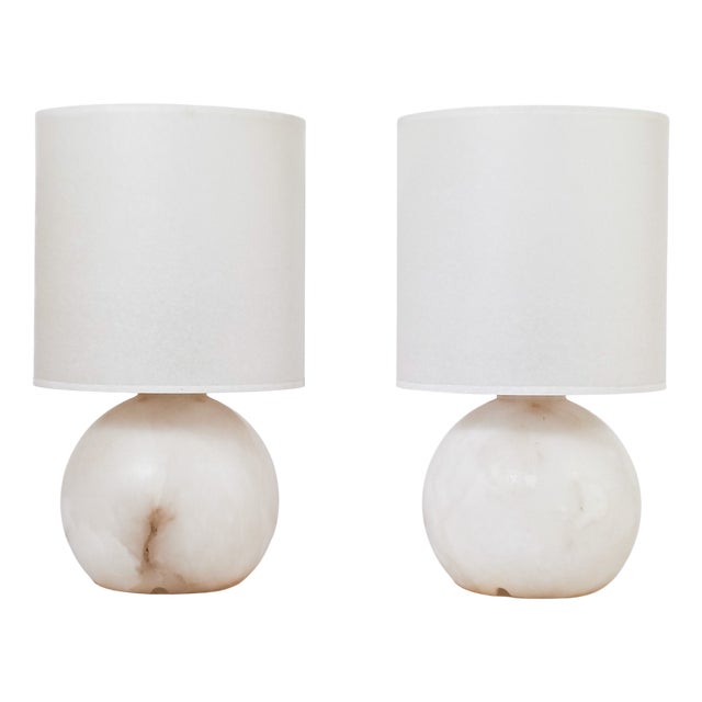 Alabaster Table Lamps from Eclipsi, Spain, 1960s, Set of 2 For Sale