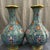 A truly spectacular and commanding find, this listing is for a matching Pair of massive Vintage Cloisonné Enamel Vases....