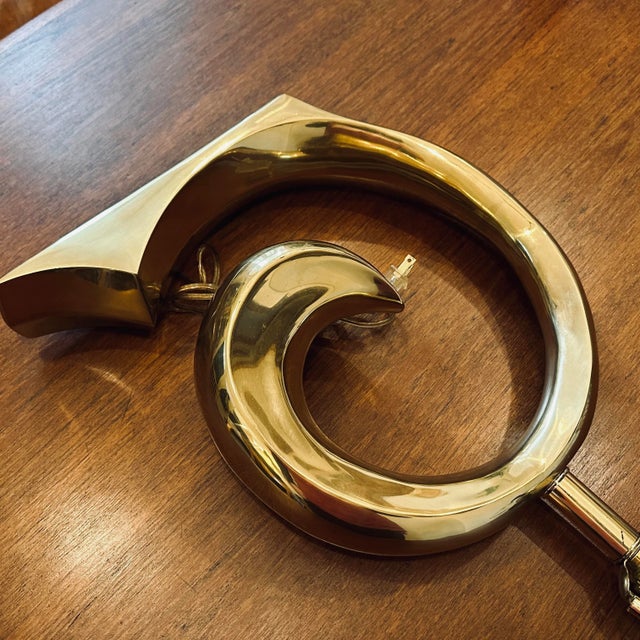 1970's Solid Brass Swoosh 'Pierre Cardin' Table Lamp by Erwin Lambeth For Sale - Image 9 of 12