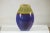 Artisan Purple and Olive Green Glazed Ceramic Ovoid Vase with Drip Detail For Sale In New York - Image 6 of 12