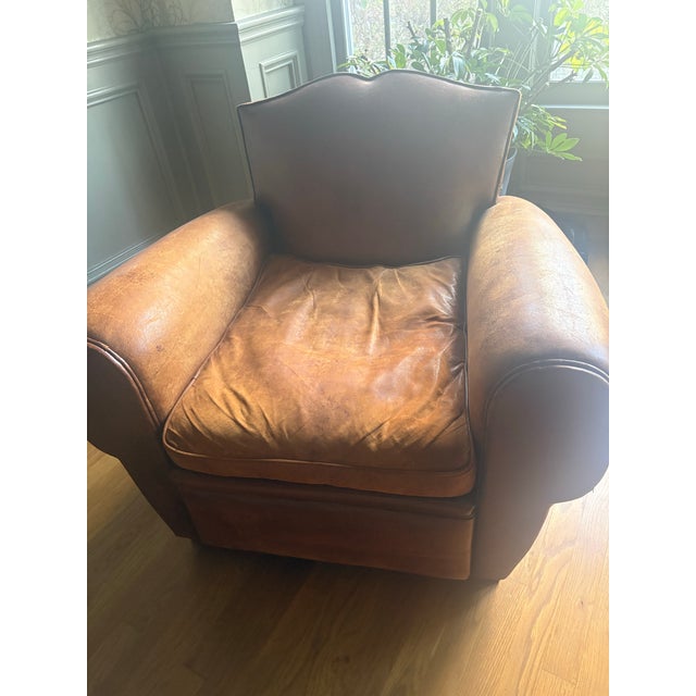 Animal Skin 1920s French Art Deco Leather Club Chairs. For Sale - Image 7 of 7