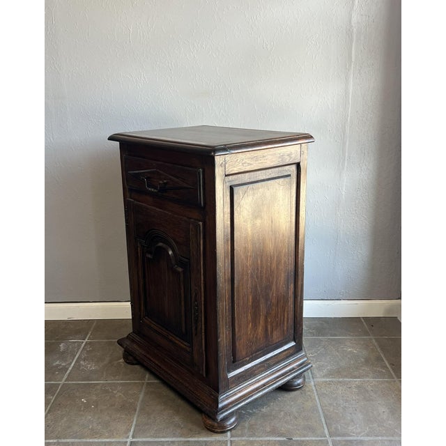 French Vintage French Oak Cabinet With Drawer For Sale - Image 3 of 8
