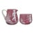 Mary Gregory Czech Red Glass Enamel Figural Painted Creamer Pitcher & Sugar Bowl For Sale