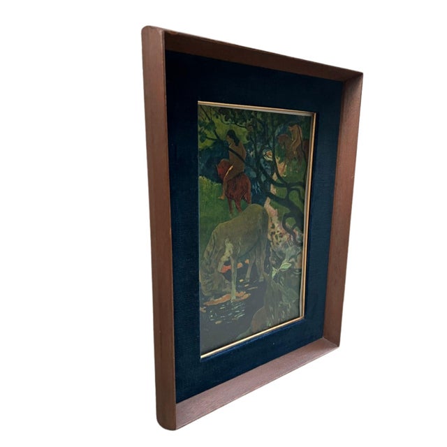 Framed print of Paul Gauguin's famous Post-Impressionist painting, The White Horse (Le Cheval Blanc) from 1898. The...