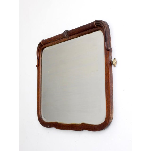 Brown Antique Art Nouveau Beveled Glass Wall Mirror For Sale - Image 8 of 17