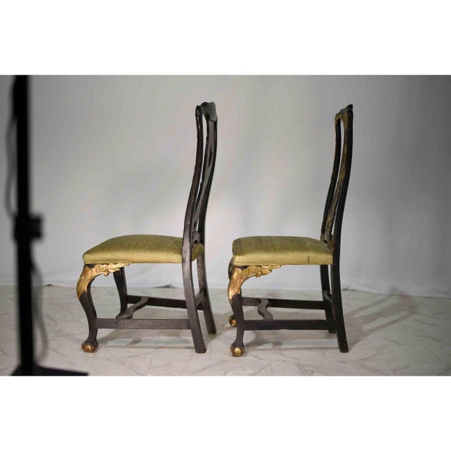 19th Century Antique Giltwood French Chairs Clawfoot Silk Upholstery - A Pair For Sale In Chicago - Image 6 of 12