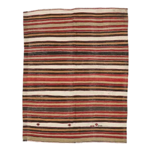 Mid 20th Century Striped Vintage Turkish Kilim Rug