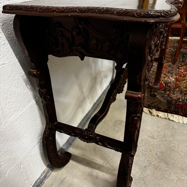 Wood Napoleon III Louis XV Style Walnut Console Table For Sale - Image 7 of 14