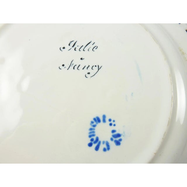 Late 19th Century Late 19th Century French Faience Pottery Set by Galle Eight Plates & Two Compotes - Set of 10 For Sale - Image 5 of 12