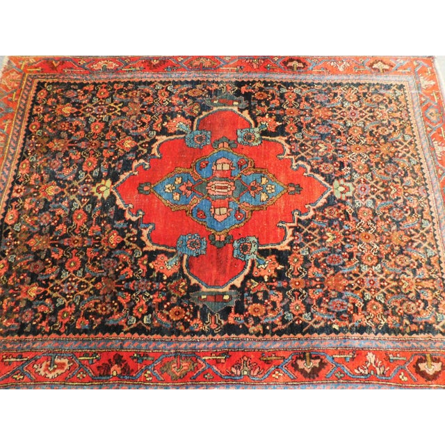 1910s Antique Hand Knotted Persian Bijar Rug - 4'2"x 5' For Sale - Image 5 of 13