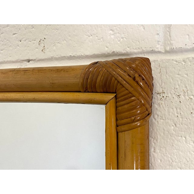 Wicker and Bamboo Mirror, 1970s For Sale - Image 5 of 6