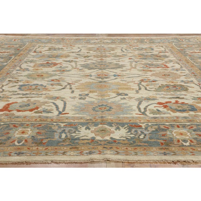 Beige Persian Sultanabad Rug - 11'05 X 12'03 For Sale - Image 8 of 9