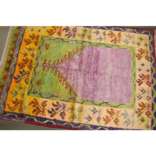 Vintage Zabihi Collection Turkish Prayer Rug - 3'5" x 4'9" For Sale - Image 9 of 9