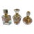 Set of 3 Vintage Cut Crystal & Gold Perfume Bottles With Cut Crystal Stoppers For Sale
