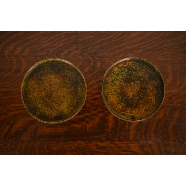 Heintz Arts & Crafts Sterling Silver on Bronze Candlesticks, Pair For Sale - Image 10 of 13