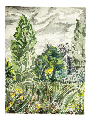 Green Landscape - Original Watercolor by Jean Chapin - 1920s 1920s
