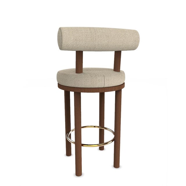 Collector Modern Moca Bar Chair in Safire 14 Fabric and Smoked Oak by Studio Rig For Sale - Image 4 of 7