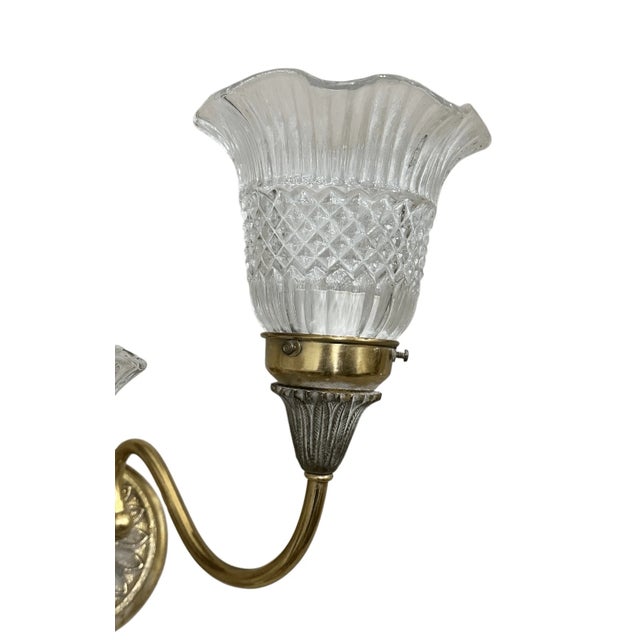 Neoclassical Vintage Neoclassical Style Brass Vanity Bathroom 3 Arm Wired Wall Sconce For Sale - Image 3 of 6