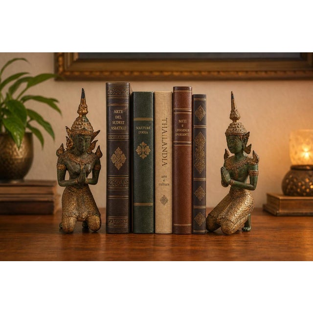A splendid pair of Thepphanom, mythological figures from Thai Buddhist tradition, representing angels descended to earth...
