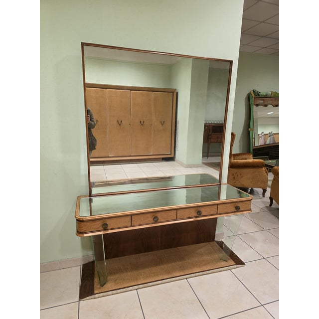 Brown Art Deco Dressing Table by Osvaldo Borsani for Fontana Arte, 1940s For Sale - Image 8 of 8