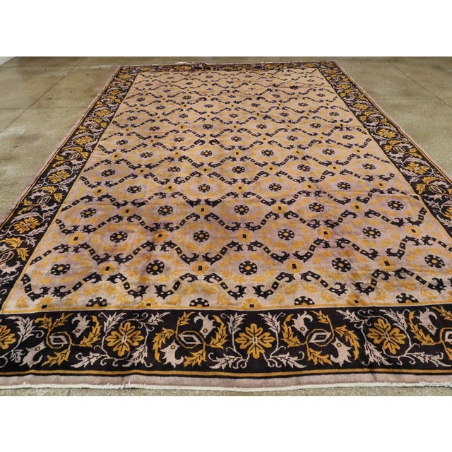 1940s Galerie Shabab Collection Mid-20th Century Chinese Deco Carpet For Sale - Image 5 of 10