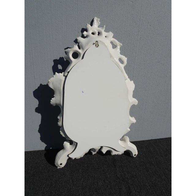 Vintage Capo Di Monte Italian White Floral Mirror 43"h For Sale - Image 10 of 13