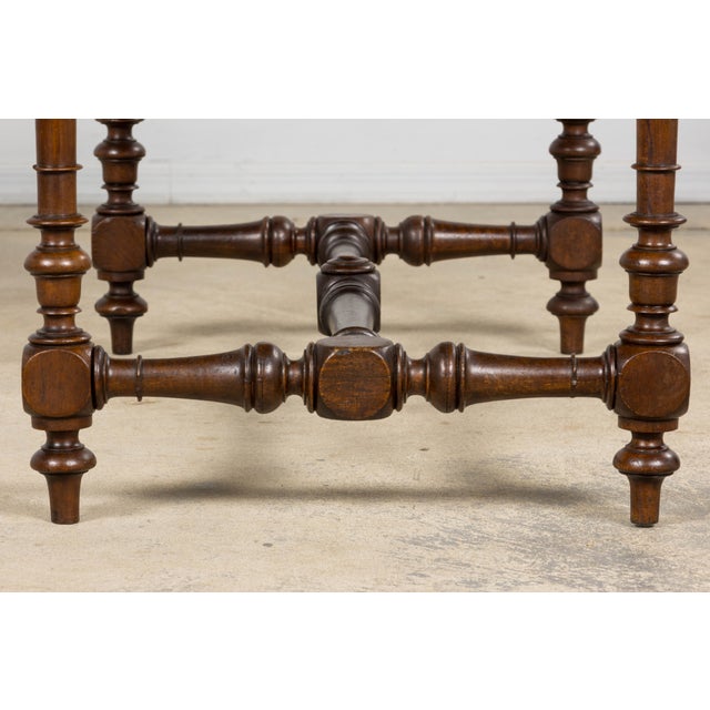 French Louis XIII Style Walnut Writing Table, Provence, Early 20th Century For Sale - Image 12 of 15