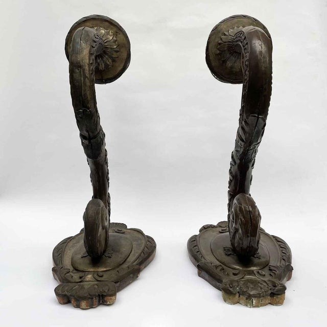 Gray Embossed Copper Arms Sconces, 1700, Set of 2 For Sale - Image 8 of 10