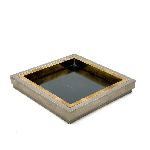 Metal Hollywood Regency Brass Vide Poche, Tommaso Barbi Italy 1970s For Sale - Image 7 of 14