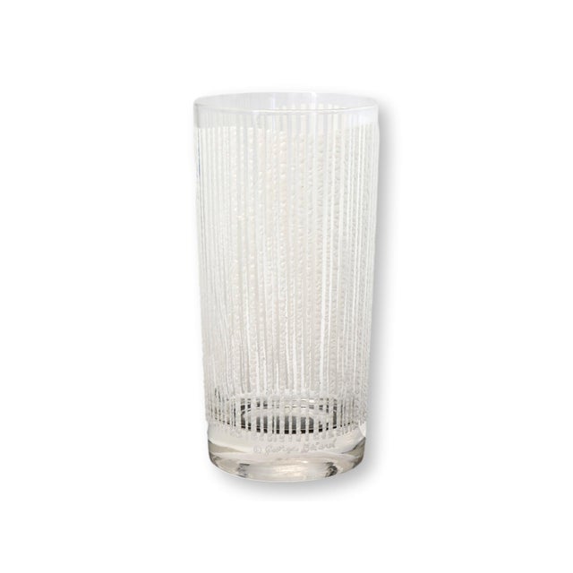 Mid-Century Modern Mid 20th Century Boho Chic Georges Briard “Icicle White” Highball Glasses – Set of 8 For Sale - Image 3 of 4