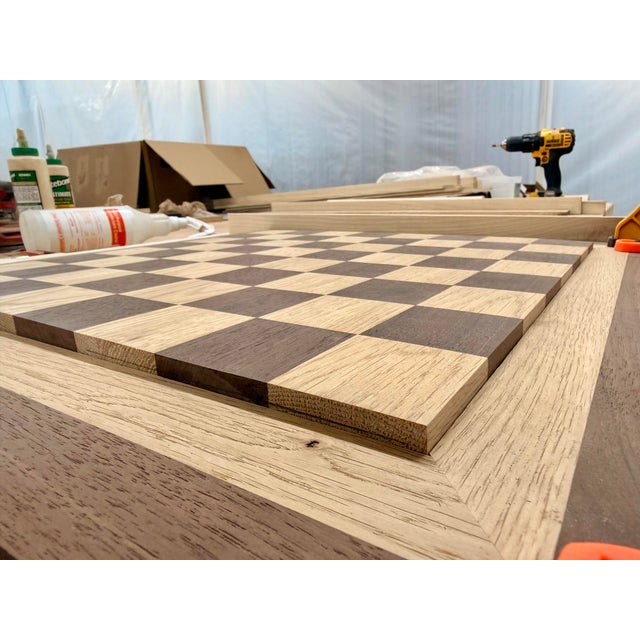 Measured Silence — Handcrafted White Oak & Peruvian Walnut Chessboard For Sale - Image 9 of 10