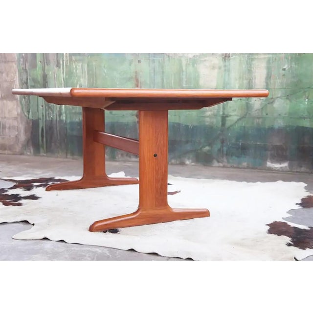 Erik Buch Danish Teak 60s 70s Larsen Dining Table + 6 Benny Linden Teak Chairs Set of 7 For Sale - Image 4 of 14