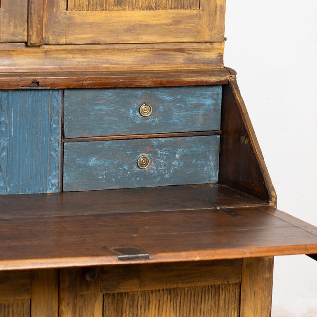 19th Century Swedish Bureau Secretary Cabinet With Clock For Sale - Image 11 of 15