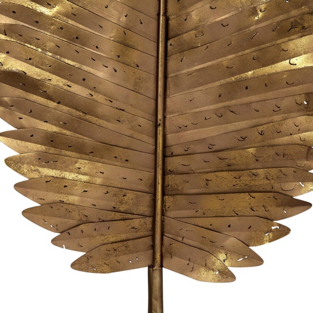 Group of Three Vintage Metal Palm Leaf Sculptures For Sale - Image 10 of 10
